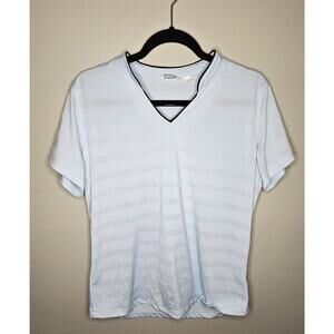 Lady Hagen Women's XL Extra Large V neck Empower Neck Trim SS Polo Calm‎ Blue